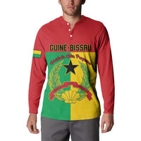 Personalized Guinea-Bissau Button Sweatshirt Coat Of Arms Flag Style - Wonder Print Shop