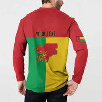 Personalized Guinea-Bissau Button Sweatshirt Coat Of Arms Flag Style - Wonder Print Shop