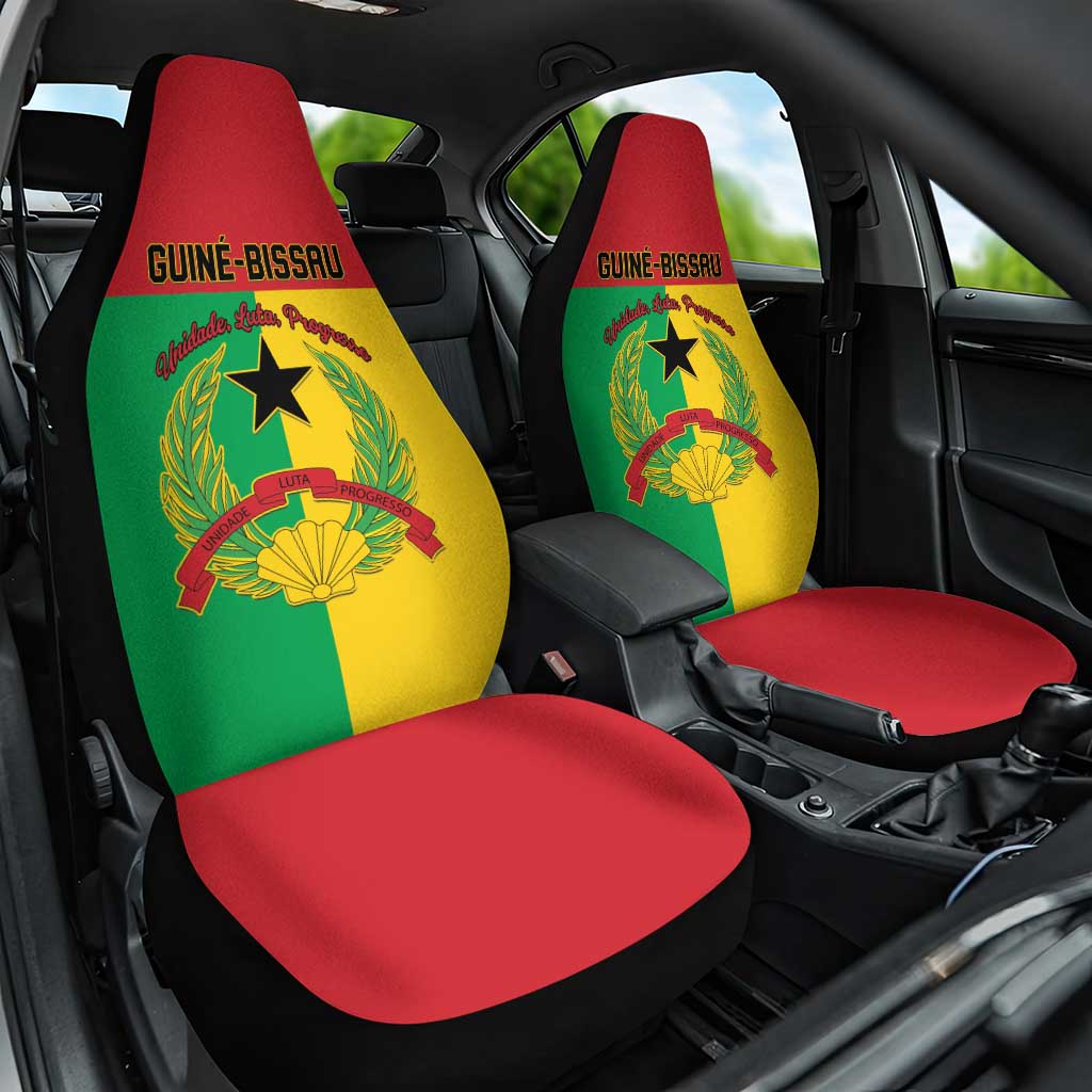 Guinea-Bissau Car Seat Cover Coat Of Arms Flag Style - Wonder Print Shop