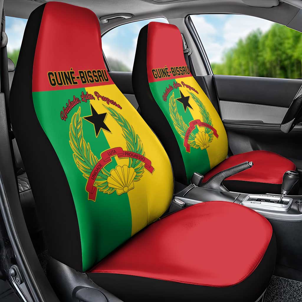 Guinea-Bissau Car Seat Cover Coat Of Arms Flag Style - Wonder Print Shop