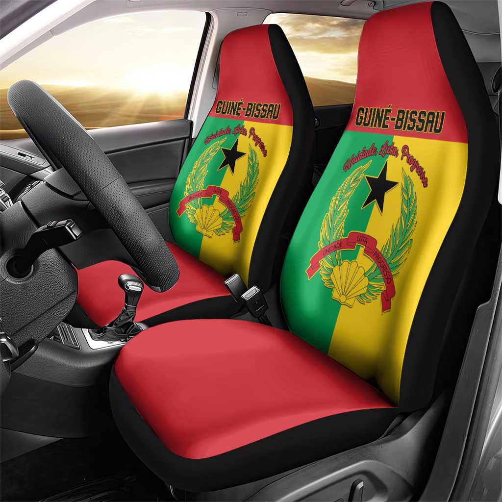 Guinea-Bissau Car Seat Cover Coat Of Arms Flag Style - Wonder Print Shop