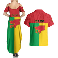 Personalized Guinea-Bissau Couples Matching Summer Maxi Dress and Hawaiian Shirt Coat Of Arms Flag Style - Wonder Print Shop