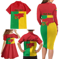 Personalized Guinea-Bissau Family Matching Long Sleeve Bodycon Dress and Hawaiian Shirt Coat Of Arms Flag Style - Wonder Print Shop