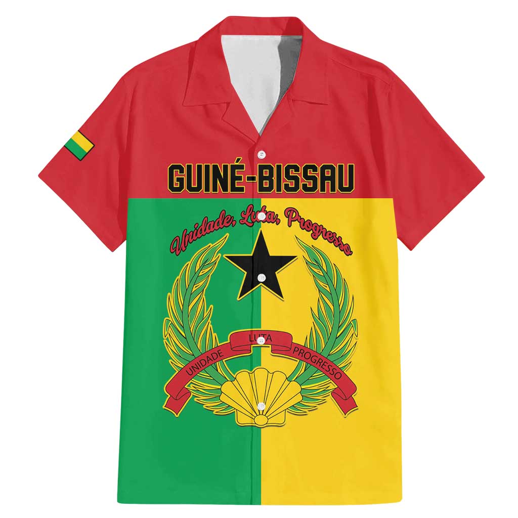 Personalized Guinea-Bissau Family Matching Mermaid Dress and Hawaiian Shirt Coat Of Arms Flag Style - Wonder Print Shop