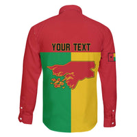 Personalized Guinea-Bissau Family Matching Off The Shoulder Long Sleeve Dress and Hawaiian Shirt Coat Of Arms Flag Style - Wonder Print Shop