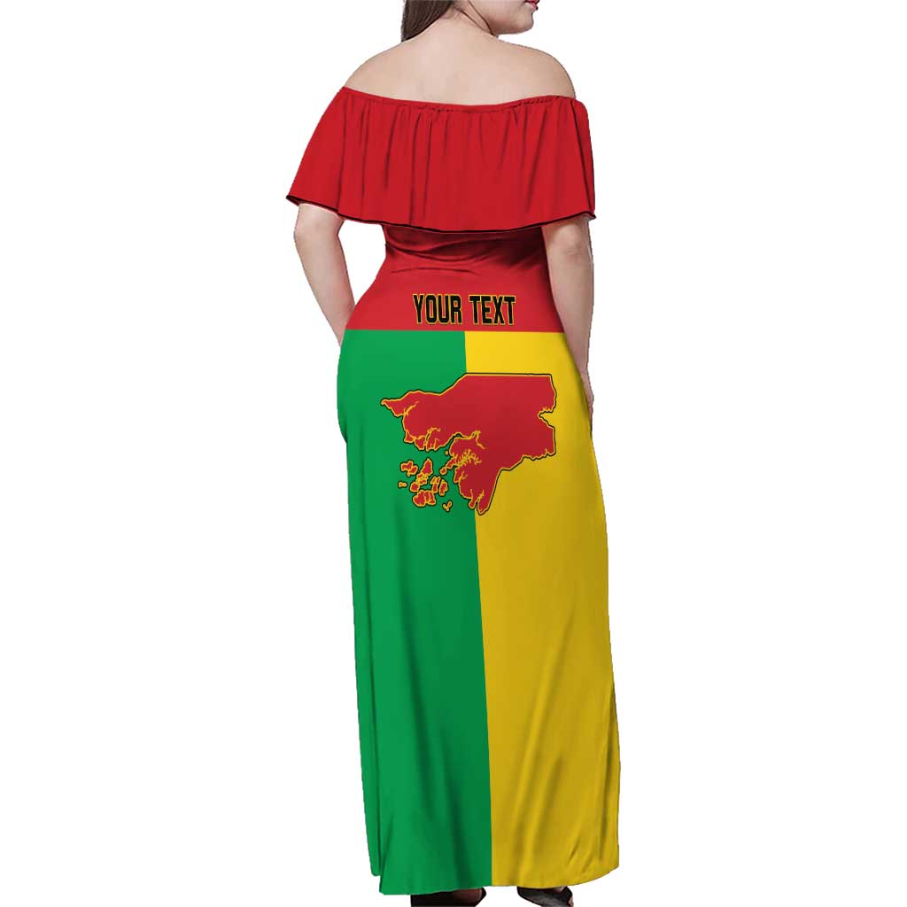 Personalized Guinea-Bissau Family Matching Off Shoulder Maxi Dress and Hawaiian Shirt Coat Of Arms Flag Style - Wonder Print Shop