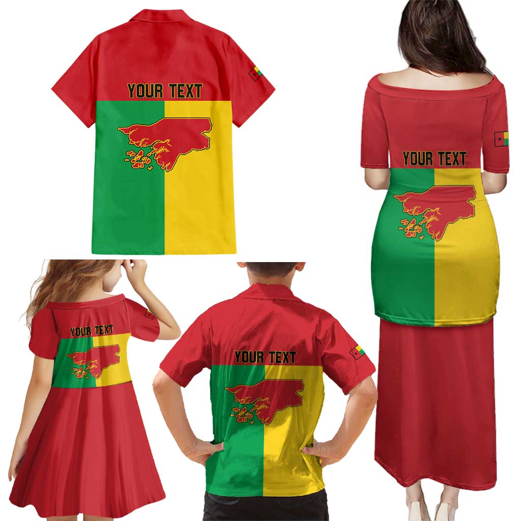 Personalized Guinea-Bissau Family Matching Puletasi and Hawaiian Shirt Coat Of Arms Flag Style - Wonder Print Shop