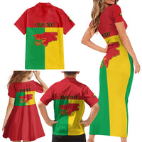 Personalized Guinea-Bissau Family Matching Short Sleeve Bodycon Dress and Hawaiian Shirt Coat Of Arms Flag Style - Wonder Print Shop
