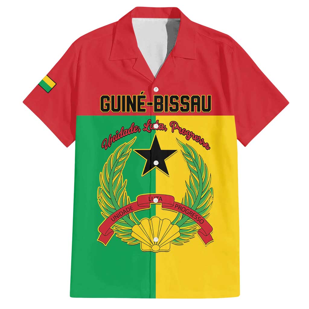 Personalized Guinea-Bissau Family Matching Summer Maxi Dress and Hawaiian Shirt Coat Of Arms Flag Style - Wonder Print Shop