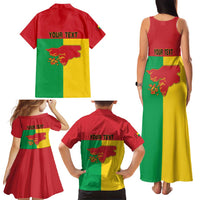 Personalized Guinea-Bissau Family Matching Tank Maxi Dress and Hawaiian Shirt Coat Of Arms Flag Style - Wonder Print Shop