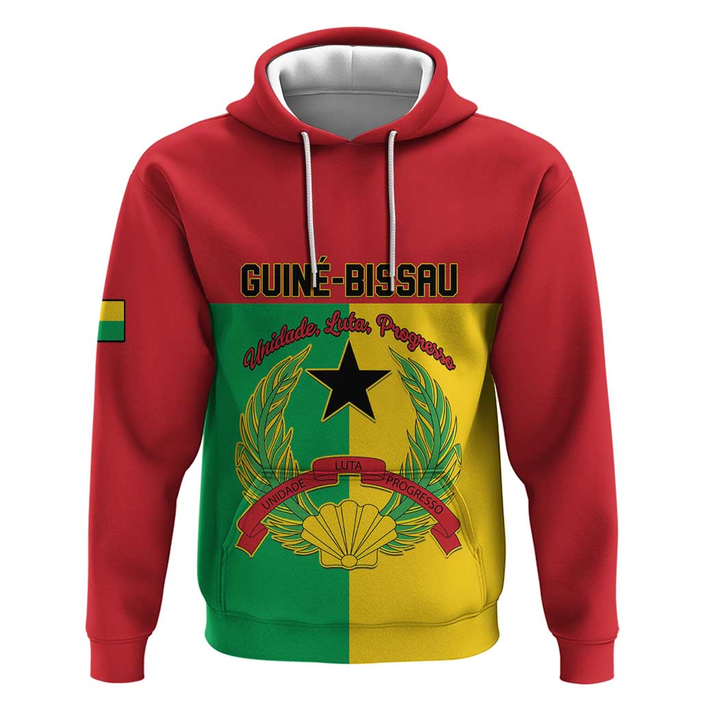 Personalized Guinea-Bissau Hoodie Coat Of Arms Flag Style - Wonder Print Shop