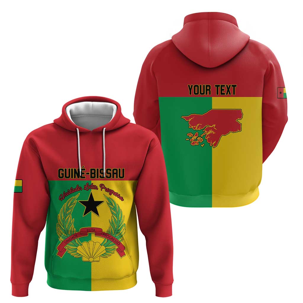 Personalized Guinea-Bissau Hoodie Coat Of Arms Flag Style - Wonder Print Shop