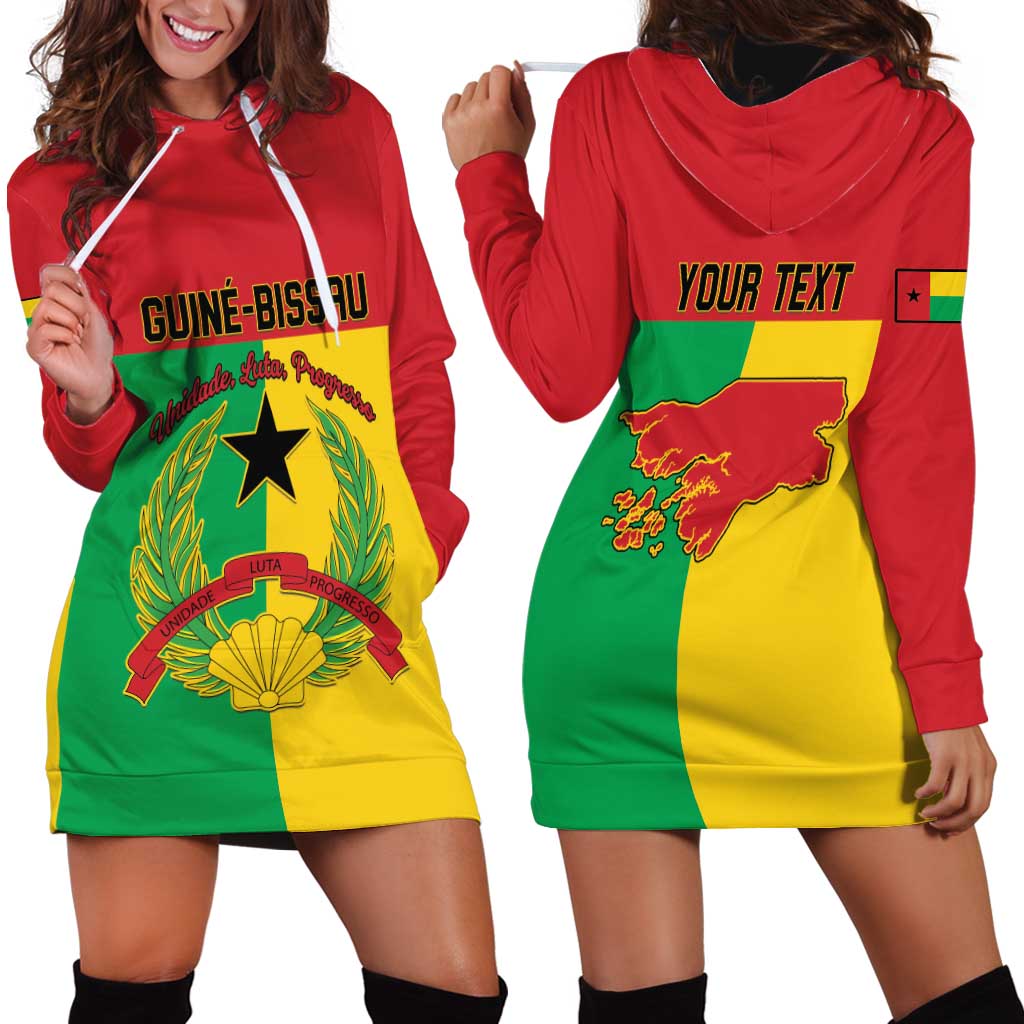 Personalized Guinea-Bissau Hoodie Dress Coat Of Arms Flag Style - Wonder Print Shop