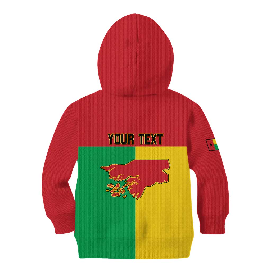 Personalized Guinea-Bissau Kid Hoodie Coat Of Arms Flag Style - Wonder Print Shop