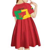 Personalized Guinea-Bissau Kid Short Sleeve Dress Coat Of Arms Flag Style - Wonder Print Shop