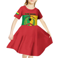 Personalized Guinea-Bissau Kid Short Sleeve Dress Coat Of Arms Flag Style - Wonder Print Shop