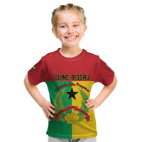 Personalized Guinea-Bissau Kid T Shirt Coat Of Arms Flag Style - Wonder Print Shop