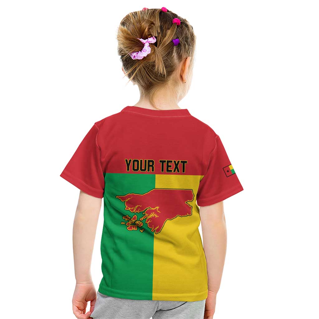 Personalized Guinea-Bissau Kid T Shirt Coat Of Arms Flag Style - Wonder Print Shop