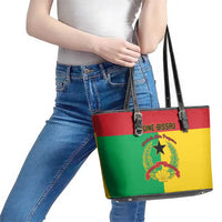 Guinea-Bissau Leather Tote Bag Coat Of Arms Flag Style - Wonder Print Shop