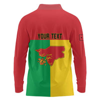 Personalized Guinea-Bissau Long Sleeve Polo Shirt Coat Of Arms Flag Style - Wonder Print Shop