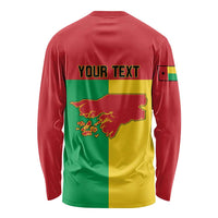 Personalized Guinea-Bissau Long Sleeve Shirt Coat Of Arms Flag Style - Wonder Print Shop