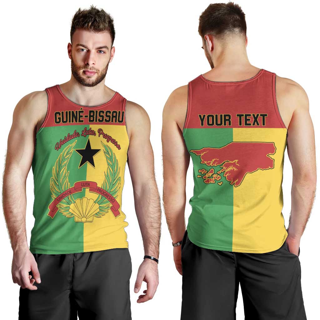 Personalized Guinea-Bissau Men Tank Top Coat Of Arms Flag Style - Wonder Print Shop