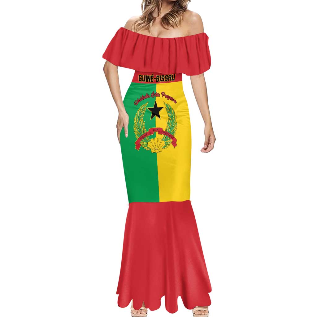 Personalized Guinea-Bissau Mermaid Dress Coat Of Arms Flag Style - Wonder Print Shop
