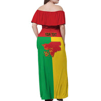 Personalized Guinea-Bissau Off Shoulder Maxi Dress Coat Of Arms Flag Style - Wonder Print Shop