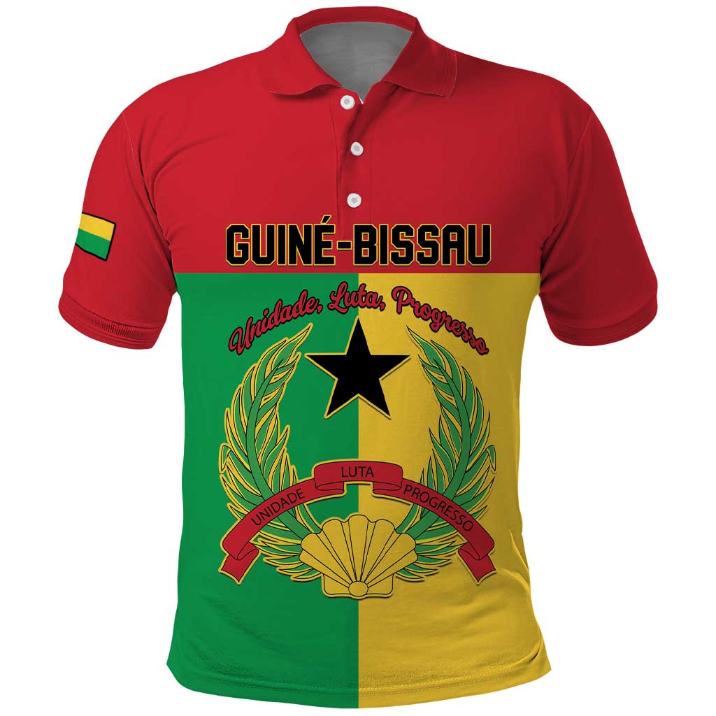 Personalized Guinea-Bissau Polo Shirt Coat Of Arms Flag Style - Wonder Print Shop
