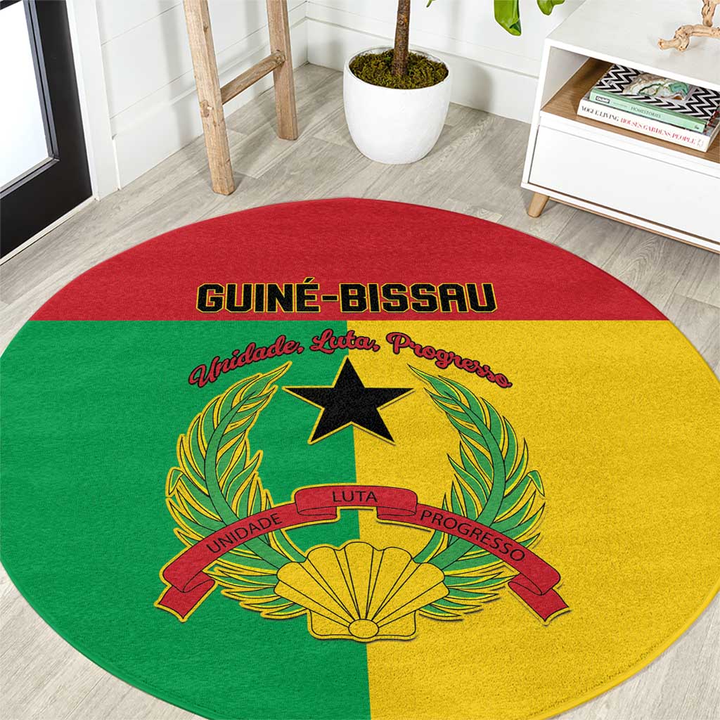 Guinea-Bissau Round Carpet Coat Of Arms Flag Style - Wonder Print Shop