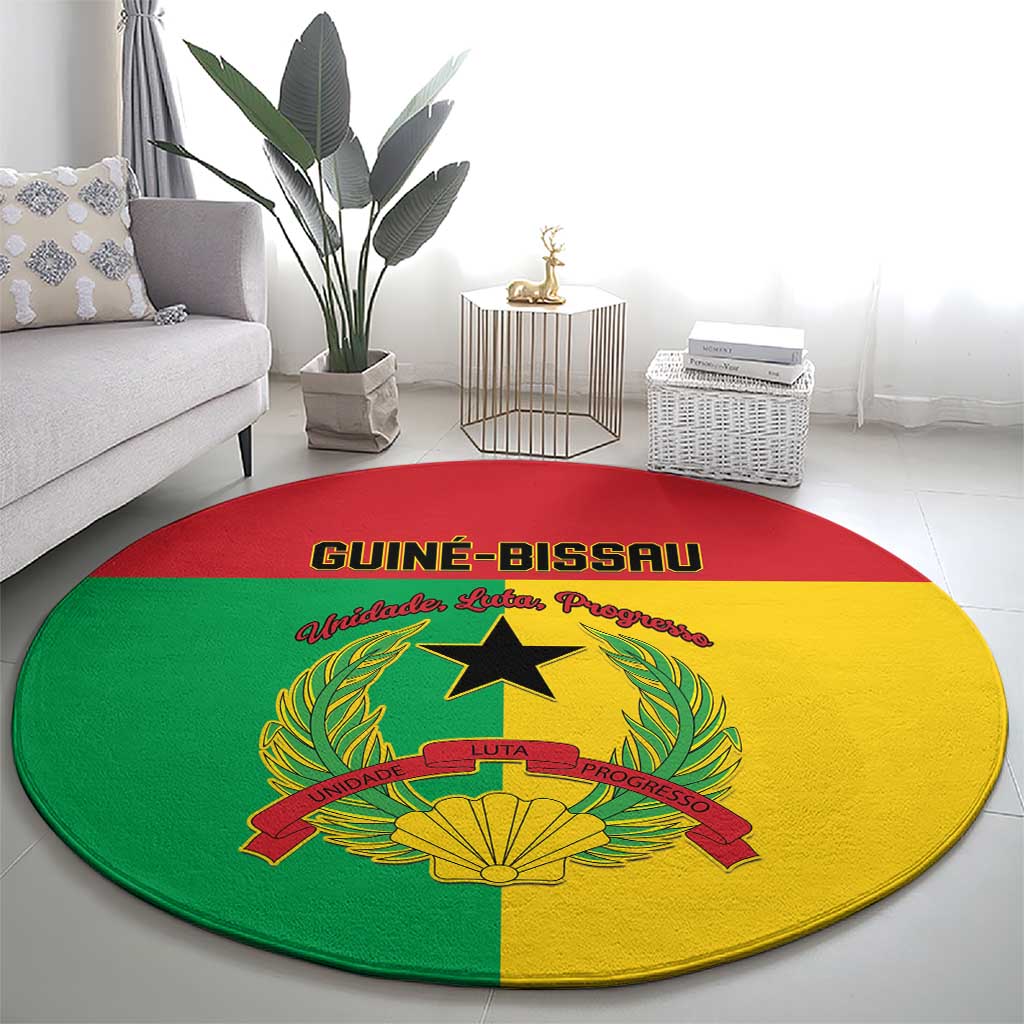 Guinea-Bissau Round Carpet Coat Of Arms Flag Style - Wonder Print Shop