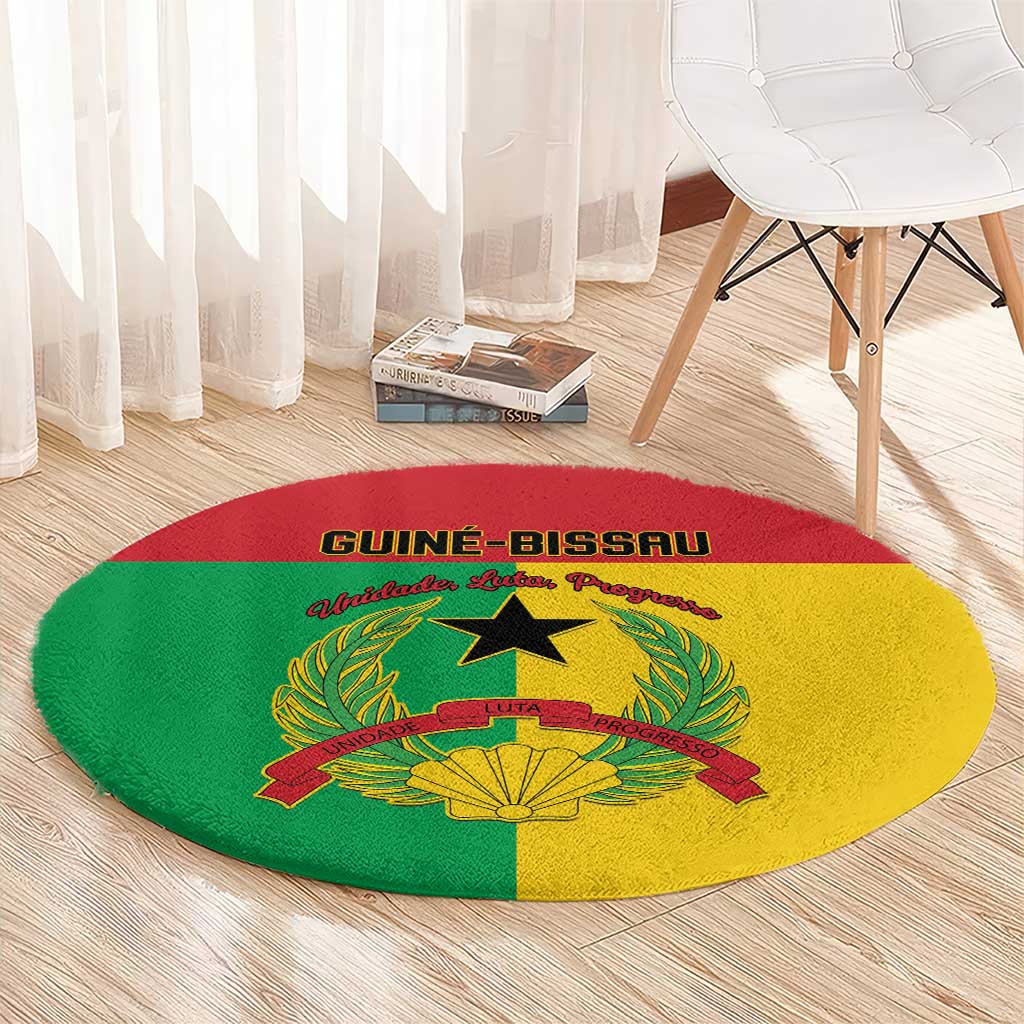 Guinea-Bissau Round Carpet Coat Of Arms Flag Style - Wonder Print Shop