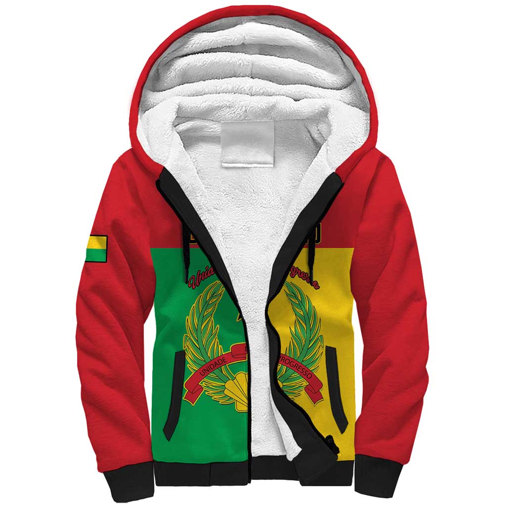 Personalized Guinea-Bissau Sherpa Hoodie Coat Of Arms Flag Style - Wonder Print Shop