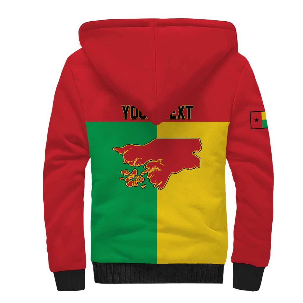 Personalized Guinea-Bissau Sherpa Hoodie Coat Of Arms Flag Style - Wonder Print Shop