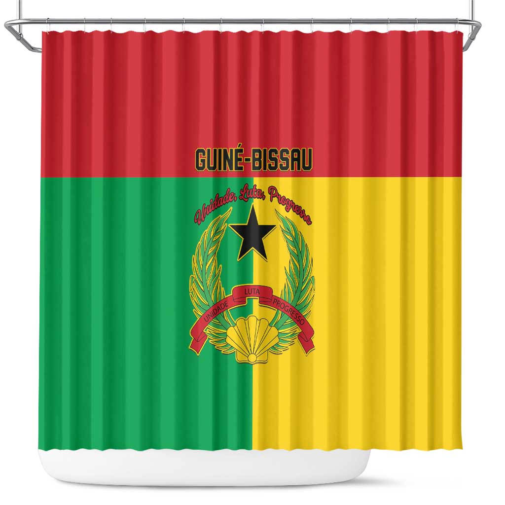 Guinea-Bissau Shower Curtain Coat Of Arms Flag Style - Wonder Print Shop