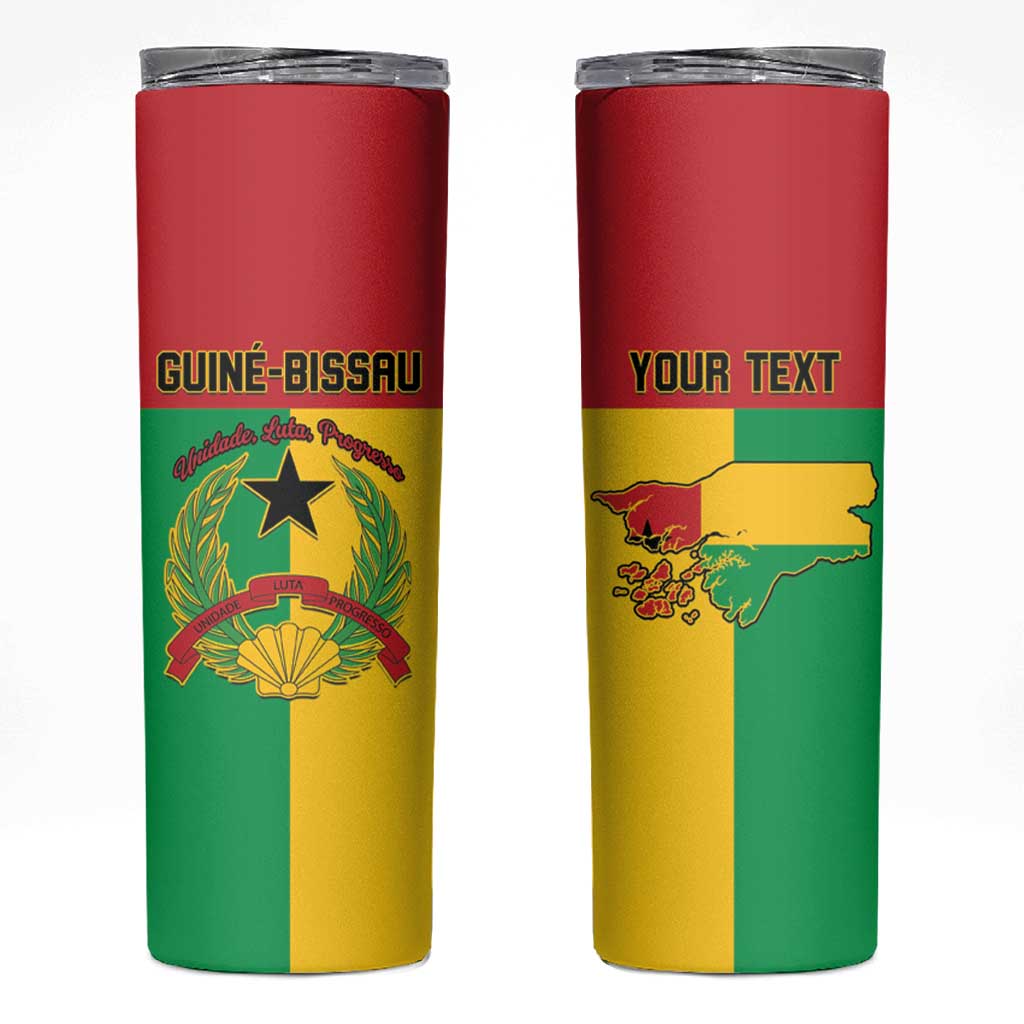 Personalized Guinea-Bissau Skinny Tumbler Coat Of Arms Flag Style - Wonder Print Shop