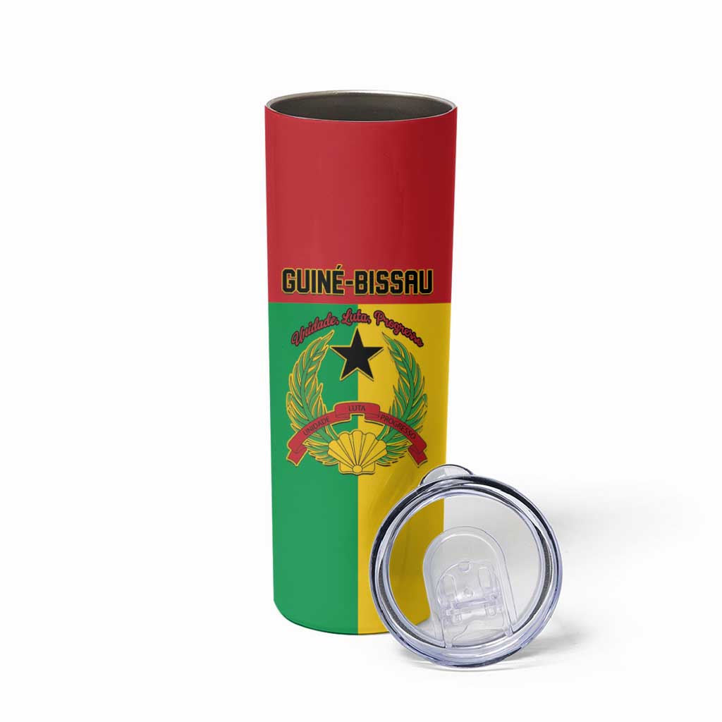 Personalized Guinea-Bissau Skinny Tumbler Coat Of Arms Flag Style - Wonder Print Shop