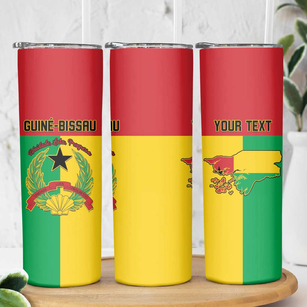 Personalized Guinea-Bissau Skinny Tumbler Coat Of Arms Flag Style - Wonder Print Shop