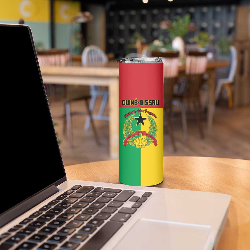 Personalized Guinea-Bissau Skinny Tumbler Coat Of Arms Flag Style - Wonder Print Shop