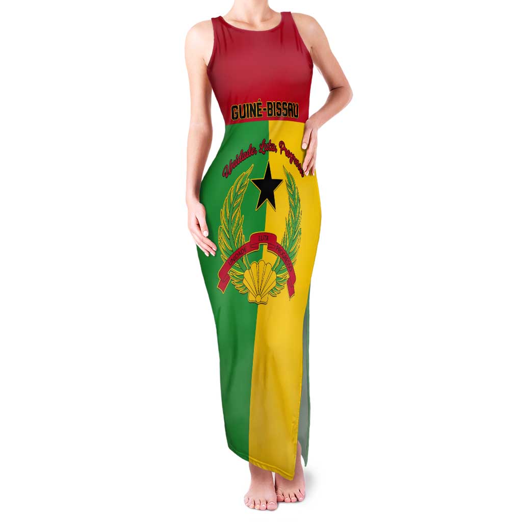 Personalized Guinea-Bissau Tank Maxi Dress Coat Of Arms Flag Style - Wonder Print Shop