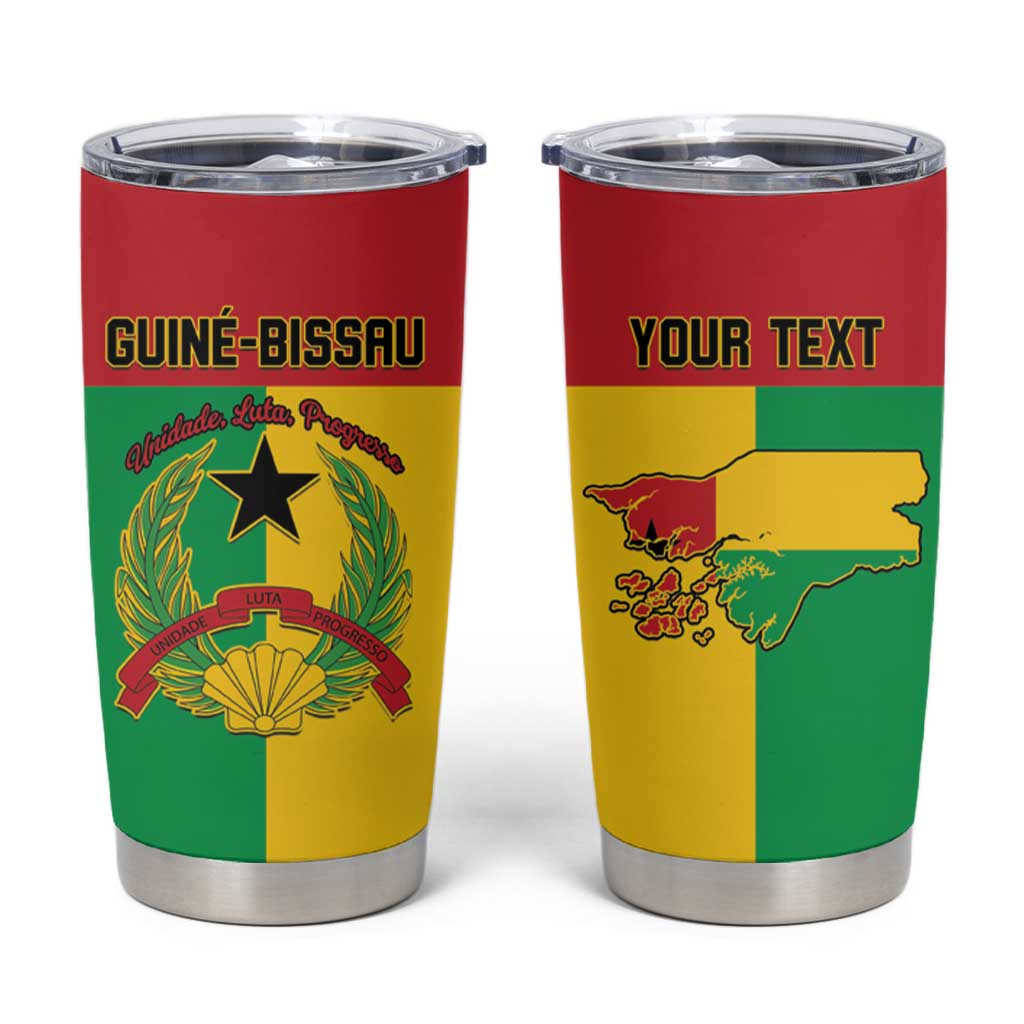 Personalized Guinea-Bissau Tumbler Cup Coat Of Arms Flag Style - Wonder Print Shop