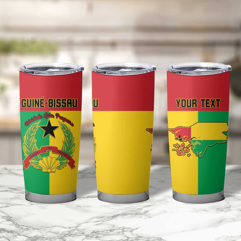 Personalized Guinea-Bissau Tumbler Cup Coat Of Arms Flag Style - Wonder Print Shop