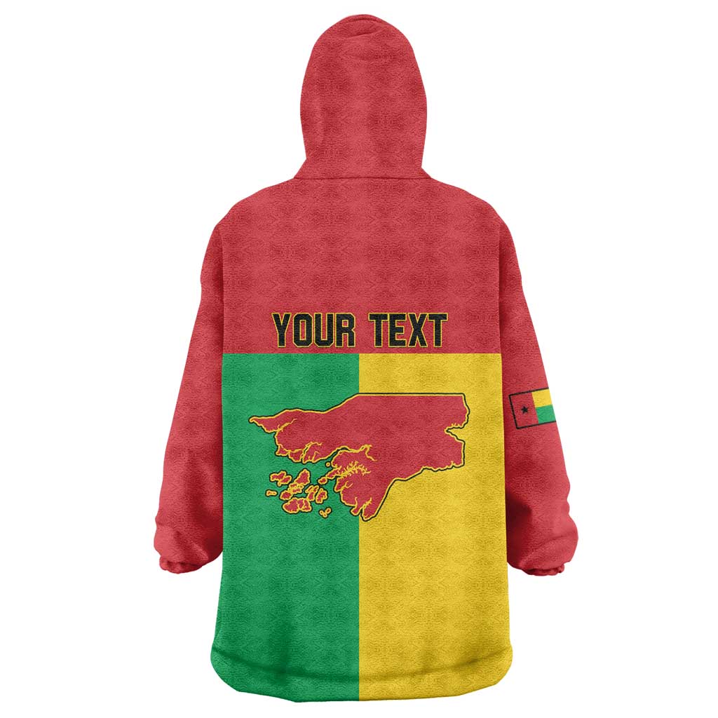 Personalized Guinea-Bissau Wearable Blanket Hoodie Coat Of Arms Flag Style - Wonder Print Shop