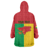 Personalized Guinea-Bissau Wearable Blanket Hoodie Coat Of Arms Flag Style - Wonder Print Shop