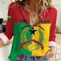 Personalized Guinea-Bissau Women Casual Shirt Coat Of Arms Flag Style - Wonder Print Shop