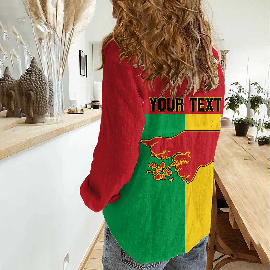 Personalized Guinea-Bissau Women Casual Shirt Coat Of Arms Flag Style - Wonder Print Shop