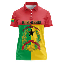 Personalized Guinea-Bissau Women Polo Shirt Coat Of Arms Flag Style - Wonder Print Shop