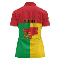 Personalized Guinea-Bissau Women Polo Shirt Coat Of Arms Flag Style - Wonder Print Shop
