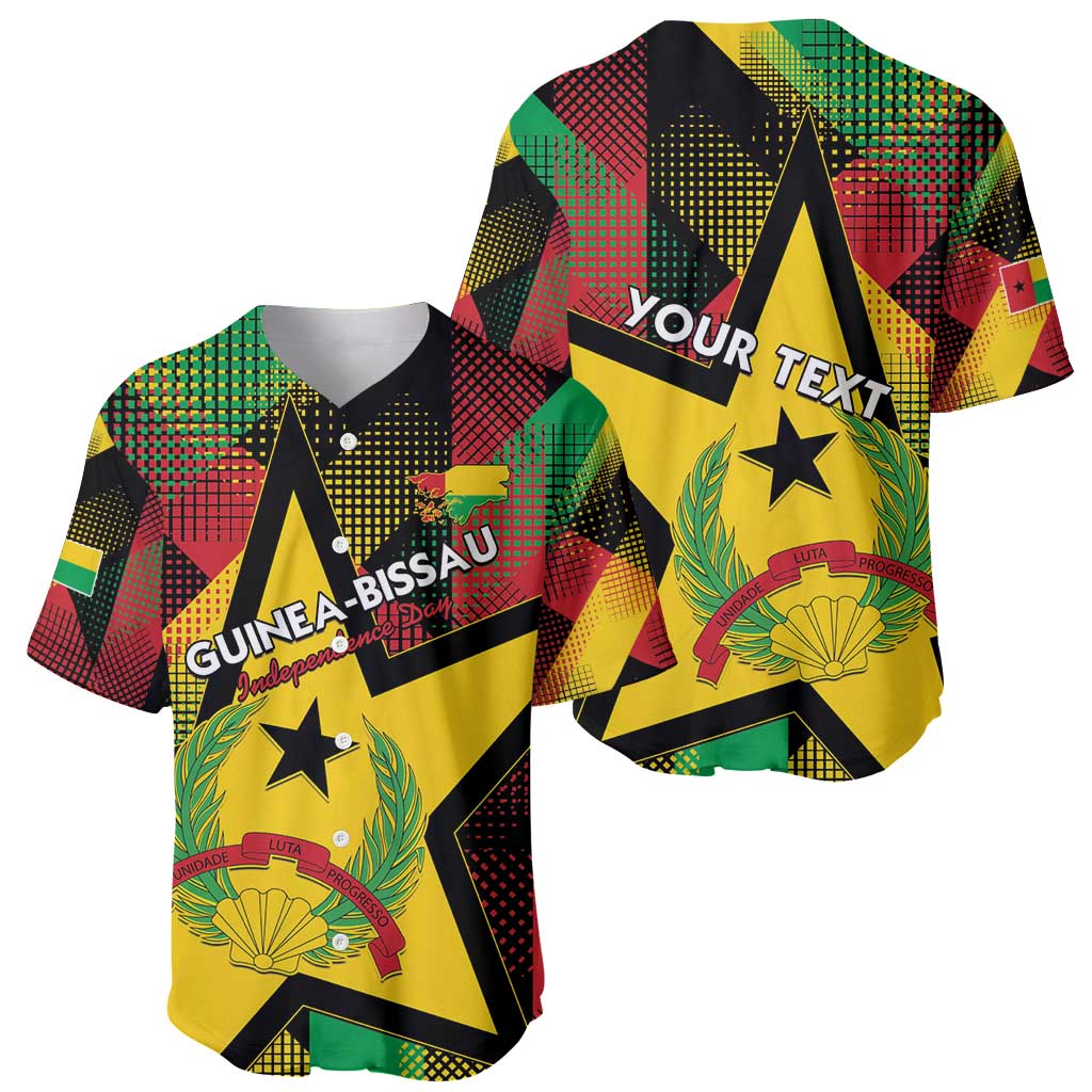Personalized Guinea-Bissau Independence Day Baseball Jersey Coat Of Arms With Map - Wonder Print Shop