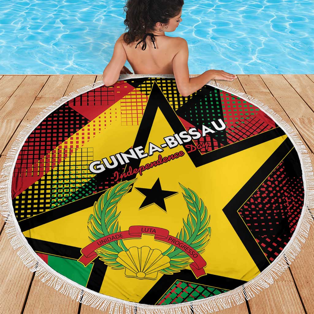 Guinea-Bissau Independence Day Beach Blanket Coat Of Arms With Map - Wonder Print Shop